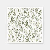 Waterverf Eucalyptus Greenery leest Patroon Servet (Voorkant)