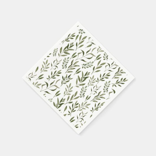 Waterverf Eucalyptus Greenery leest Patroon Servet (Hoek)