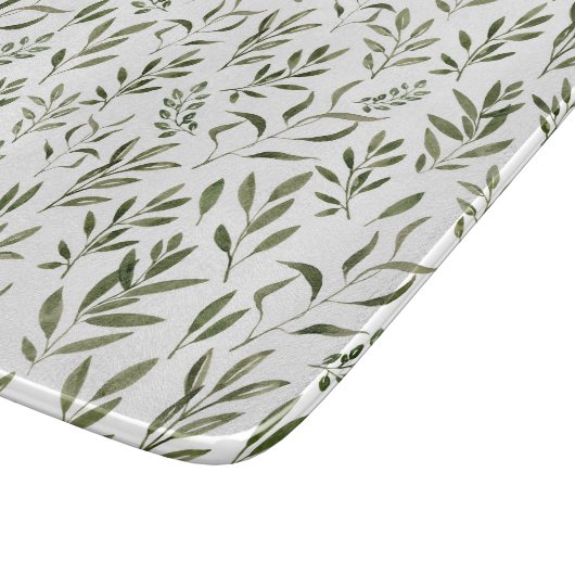 Waterverf Eucalyptus Greenery leest Patroon Snijplank (Hoek)