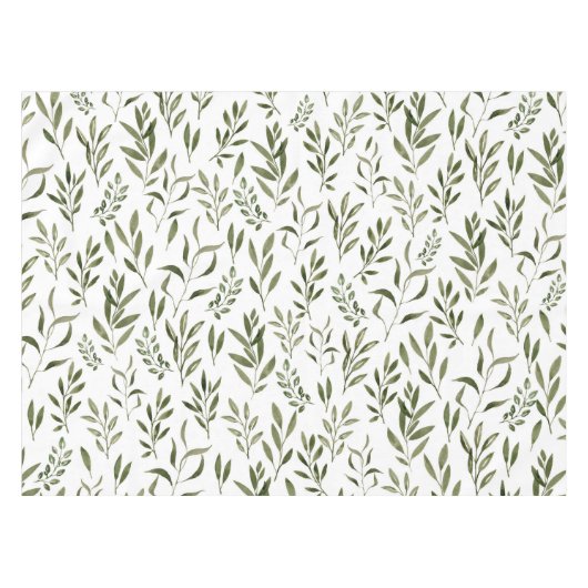 Waterverf Eucalyptus Greenery leest Patroon Tafelkleed (Voorkant (Horizontaal))