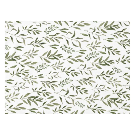 Waterverf Eucalyptus Greenery leest Patroon  Tafelkleed (Voorkant (Horizontaal))