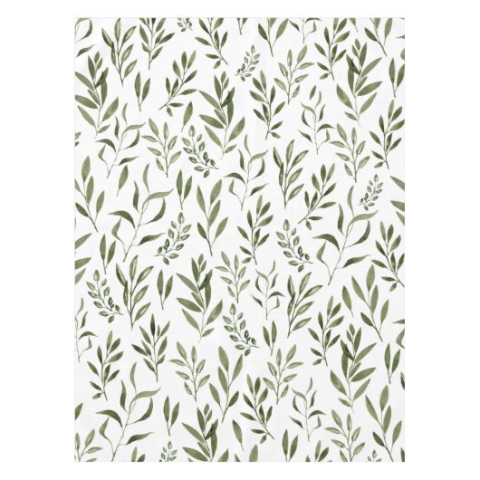 Waterverf Eucalyptus Greenery leest Patroon Tafelkleed (Voorkant)
