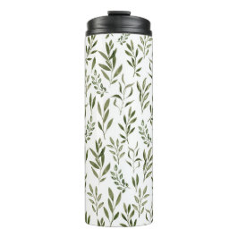 Waterverf Eucalyptus Greenery leest Patroon Thermosbeker