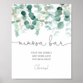 Waterverf eucalyptus greenery Mimosa bar Poster (Voorkant)