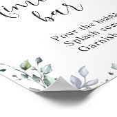 Waterverf Eucalyptus Greenery Mimosa Bar Sign Poster (Hoek)