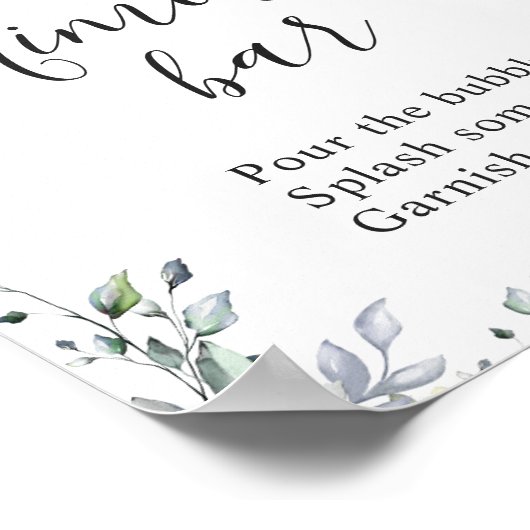 Waterverf Eucalyptus Greenery Mimosa Bar Sign Poster (Hoek)