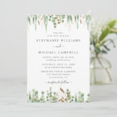 Waterverf Eucalyptus Greenery Modern Wedding Kaart (Staand voorkant)