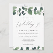 Waterverf Eucalyptus Greenery Modern Wedding Kaart (Voorkant)