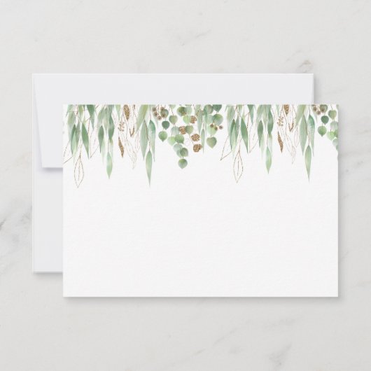 Waterverf Eucalyptus Greenery Modern Wedding RSVP Kaartje (Achterkant)