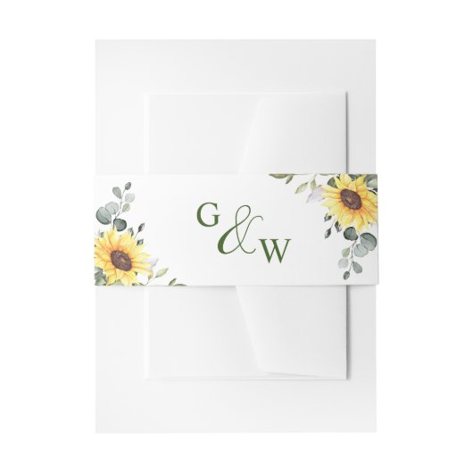 Waterverf Eucalyptus Greenery Monogram Weddenschap Uitnodigingen Wikkel (Voorkant Voorbeeld)