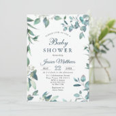 Waterverf Eucalyptus Greenery NEUTRAL Baby shower Kaart (Staand voorkant)