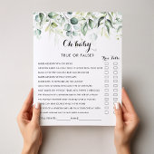 Waterverf Eucalyptus Greenery Oh Baby shower Game