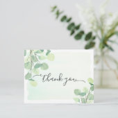 Waterverf Eucalyptus Greenery Painted Background Bedankkaart (Staand voorkant)