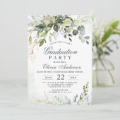 Waterverf Eucalyptus Greenery PHOTO Afstuderen Kaart (Staand voorkant)