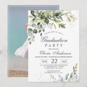 Waterverf Eucalyptus Greenery PHOTO Afstuderen Kaart (Voorkant / Achterkant)