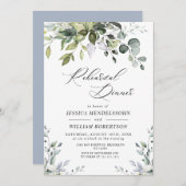 Waterverf Eucalyptus Greenery Rehearsal Dinner in Kaart (Voorkant / Achterkant)