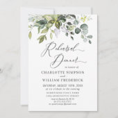 Waterverf Eucalyptus Greenery Rehearsal Dinner Kaart (Voorkant)