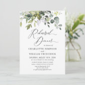 Waterverf Eucalyptus Greenery Rehearsal Dinner Kaart (Staand voorkant)