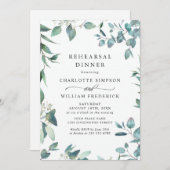 Waterverf Eucalyptus Greenery Rehearsal Dinner Kaart (Voorkant / Achterkant)