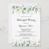 Waterverf Eucalyptus Greenery Rehearsal Dinner Kaart (Voorkant)