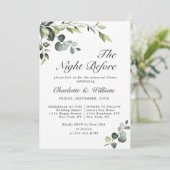 Waterverf Eucalyptus Greenery Rehearsal Dinner Kaart (Staand voorkant)