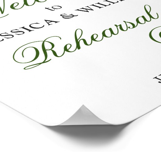 Waterverf Eucalyptus Greenery Rehearsal Dinner Poster (Hoek)