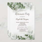 Waterverf Eucalyptus Greenery Retirement Kaart (Voorkant / Achterkant)