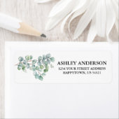 Waterverf Eucalyptus Greenery Return Address Etiket (Insitu)