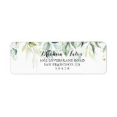 Waterverf Eucalyptus Greenery Return Address  Etiket (Voorkant)