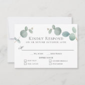 Waterverf Eucalyptus Greenery RSVP met 4 Entrees (Voorkant)