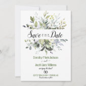 Waterverf Eucalyptus Greenery Save the Date Kaart (Voorkant)