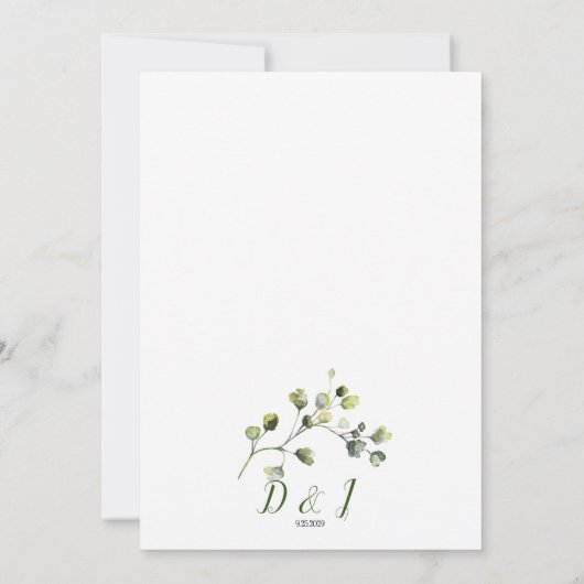 Waterverf Eucalyptus Greenery Save the Date Kaart (Achterkant)