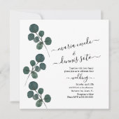 Waterverf Eucalyptus Greenery Script Weddenschap Kaart (Voorkant)