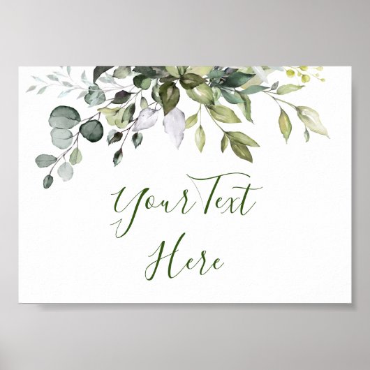 Waterverf Eucalyptus Greenery Sign Poster (Voorkant)