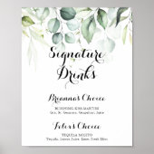 Waterverf Eucalyptus Greenery Signature Drinken Poster (Voorkant)