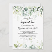 Waterverf Eucalyptus Greenery Sip and See Kaart (Voorkant)