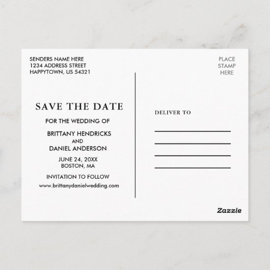 Waterverf Eucalyptus Greenery slaat de datum op Briefkaart (Achterkant)