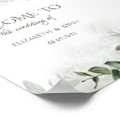 Waterverf Eucalyptus Greenery slaat de datum op Poster (Hoek)