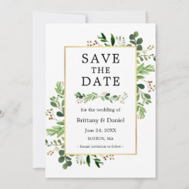 Waterverf Eucalyptus Greenery sparen de Datum Kaar Save The Date