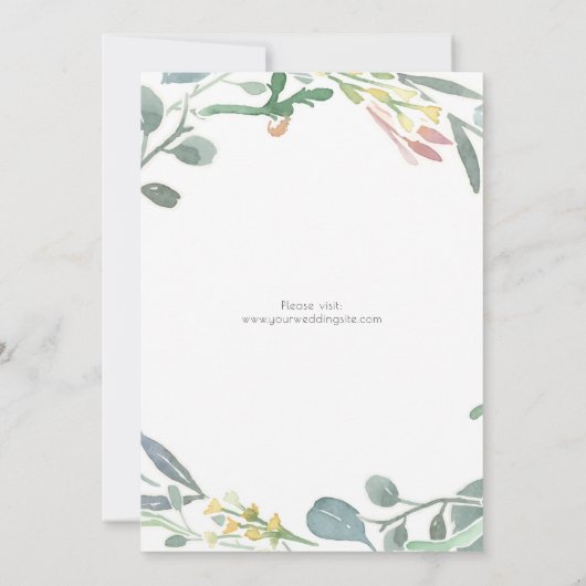 Waterverf Eucalyptus Greenery Spring Wedding Kaart (Achterkant)