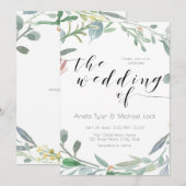 Waterverf Eucalyptus Greenery Spring Wedding Kaart (Voorkant / Achterkant)