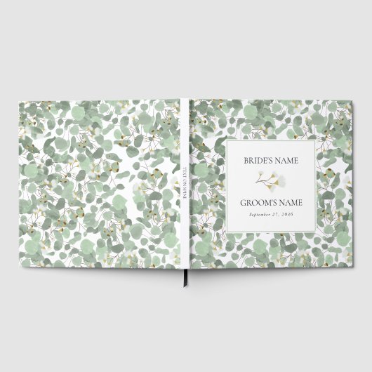 Waterverf Eucalyptus Greenery Trouwroute Gastenboek (Volledig)