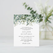 Waterverf eucalyptus greenery trouwuitnodiging (Staand voorkant)