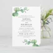 Waterverf eucalyptus. Greenery verlovingsfeest Kaart (Staand voorkant)