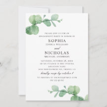 Waterverf eucalyptus. Greenery verlovingsfeest
