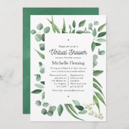 Waterverf Eucalyptus Greenery Virtual Shower Kaart