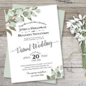 Waterverf Eucalyptus & Greenery Virtual Wedding Kaart