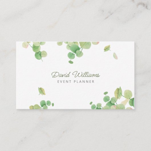 Waterverf Eucalyptus Greenery Visitekaartje (Voorkant)