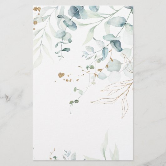 Waterverf Eucalyptus Greenery voor blanco papier (Voorkant)