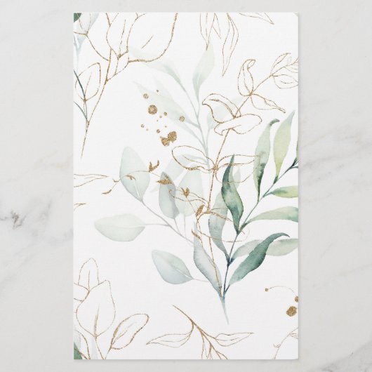 Waterverf Eucalyptus Greenery voor blanco papier (Achterkant)